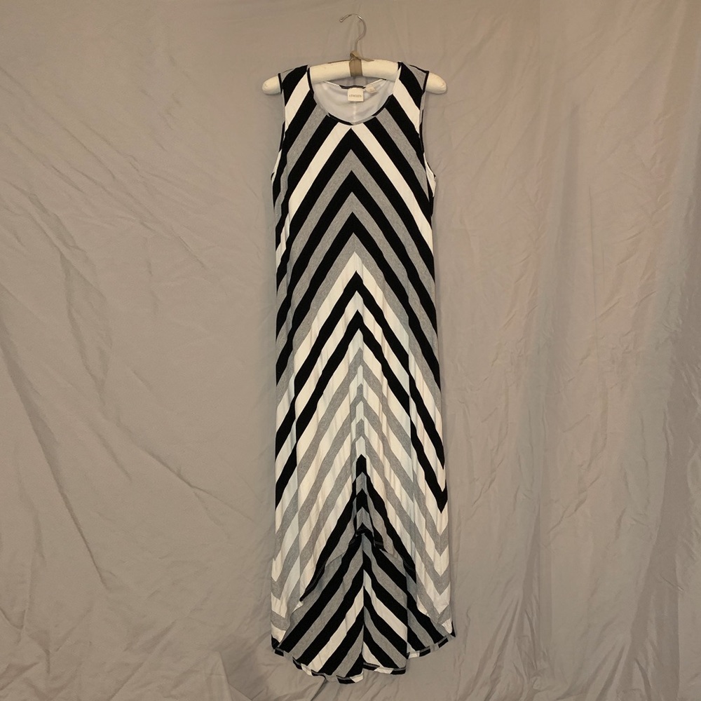 Striped Black/White/Gray Dress